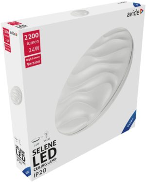 Avide LED Μοντέρνα Πλαφονιέρα Οροφής Selene 24W 380*70mm Ψυχρό 6400K