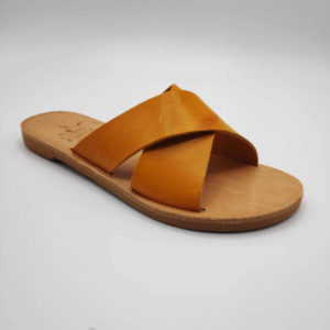 Xi Leather Cross Strap Sandals