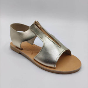 Women Leather Sandal With Zipper
