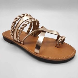 Elani Braided Leather Flat Sandals
