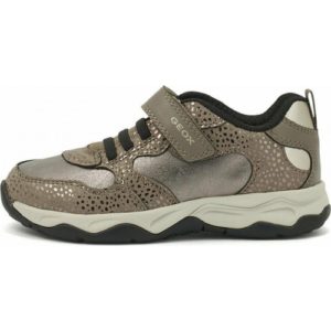 Geox Παιδικό Sneaker Παιδικά Παπούτσια Για Κορίτσια J Calco Girl J16CMA 0DHBC C1X2X Smoke Gray- Gold