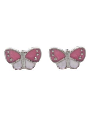 Παιδικό ζευγάρι σκουλαρίκια καρφωτό από ασήμι 925 με πεταλούδες