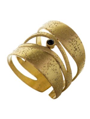 Χειροποίητο δαχτυλίδι από επιχρυσωμένο ασήμι 925 με ζιργκόν