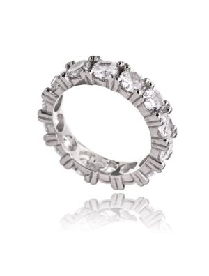 Εντυπωσιακό ολόβερο δαχτυλίδι Paraxenies με πέτρες ζιργκόν καρφωμένες σε ασήμι 925 PAR0002
