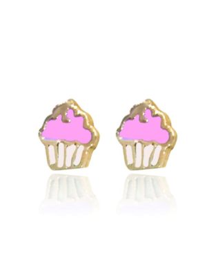 Παιδικό ζευγάρι σκουλαρίκια από επιχρυσωμένο ασήμι 925 cupcakes
