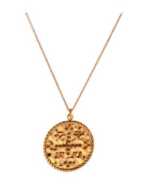 Φλουρί διπλής όψης κωνσταντινάτο από ρόζ επιχρυσωμένο ασήμι - Coin necklace