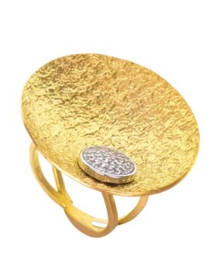 Δαχτυλίδι από επιχρυσωμένο ασήμι με πέτρες ζιργκόν