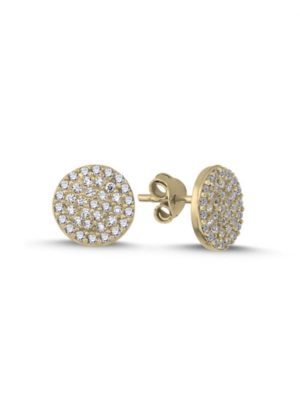 Σκουλαρίκια γυναικεία Paraxenies από επιχρυσωμένο ασήμι 925 κύκλοι με πέτρες ζιργκόν SL069