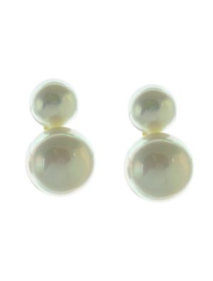 Νυφικά σκουλαρίκια συλλογή Bridal 2024 από ασήμι με διπλή πέρλα