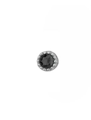 Ανδρικό σκουλαρίκι από ασήμι 925 με πέτρα ζιργκόν μαύρο