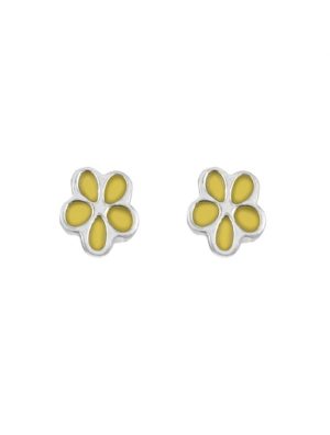 Παιδικά σκουλαρίκια λουλουδάκια από ασήμι και σμάλτο