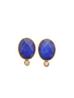 Σκουλαρίκια συλλογή Colour Callisto από επιχρυσωμένο ασήμι με Lapis Lazuli ταγέ