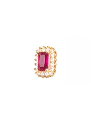 Ανδρικό σκουλαρίκι ροζέτα από επιχρυσωμένο ασήμι 925 με πέτρες ζιργκόν