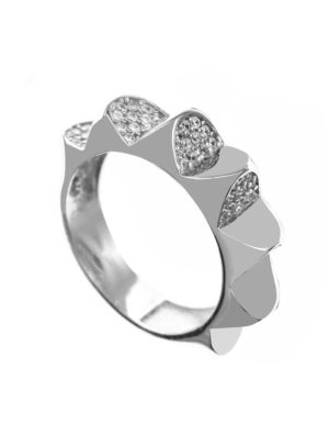 Μοντέρνο γυναικείο δαχτυλίδι Paraxenies από ασήμι 925 με πέτρες ζιργκόν