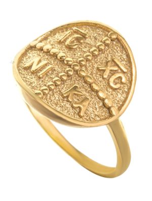 Δαχτυλίδι κωνσταντινάτο από επιχρυσωμένο ασήμι