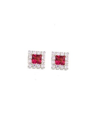 Σκουλαρίκια ροζέτες Paraxenies από επιχρυσωμένο ασήμι 925 με πέτρες ζιργκόν