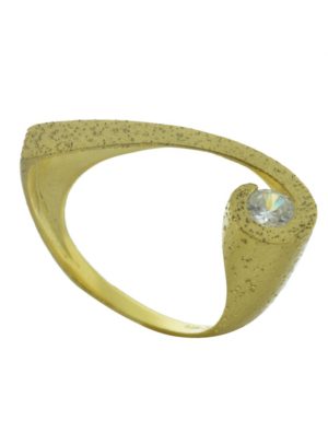Δαχτυλίδι από επιχρυσωμένο ασήμι με πέτρα ζιργκόν