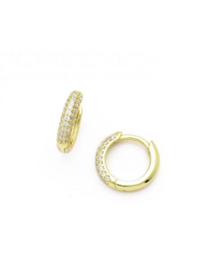 Γυναικεία σκουλαρίκια από επιχρυσωμένο ασήμι 925 κρικάκια με πέτρες ζιργκόν