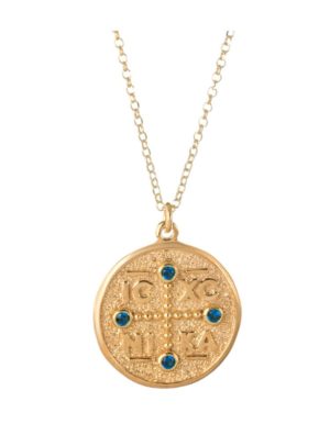Κολιέ κωνσταντινάτο διπλής όψης από επιχρυσωμένο ασήμι συλλογή Colour Callisto με ζιργκόν