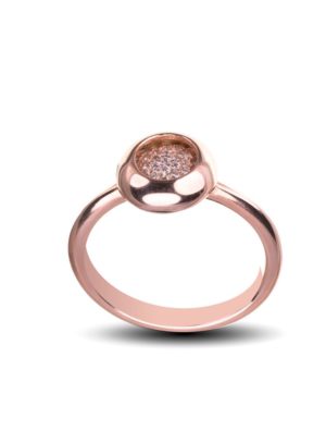 Δαχτυλίδι Paraxenies από ρόζ επιχρυσωμένο ασήμι 925 με πέτρες ζιργκόν