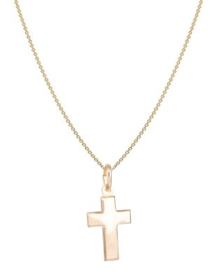 Κολιέ σταυρός 3d με αλυσίδα από επιχρυσωμένο ασήμι 925