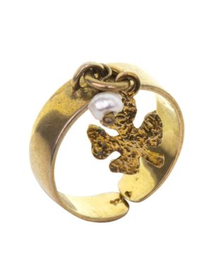 Δαχτυλίδι από επιχρυσωμένο ασήμι με κρεμαστό στοιχείο