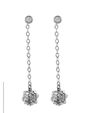 Μακρυά σκουλαρίκια εντυπωσιακές μπίλιες από ασήμι 925 με κρύσταλλα european crystals