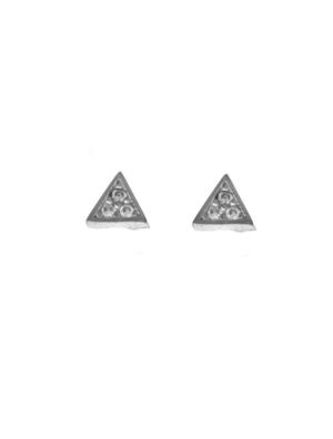 Σκουλαρίκια γυναικεία τρίγωνα από ασήμι με πέτρες ζιργκόν