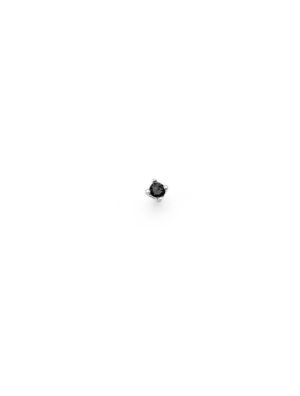 Ανδρικό σκουλαρίκι από ασήμι 925 με πέτρα ζιργκόν μαύρο μικροσκοπικό