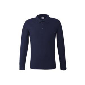 Ανδρική μπλούζα πικέ μακρυμάνικη μπλε (τύπου POLO)