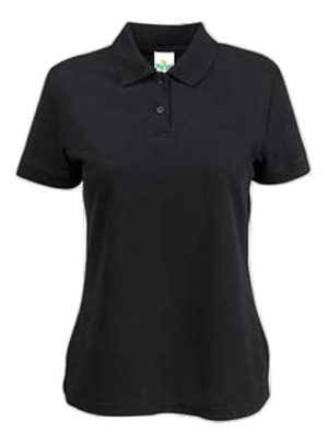 Γυναικείο κοντομάνικο πικέ μπλουζάκι T-shirt μαύρο