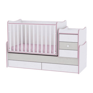 Πολυμορφικό Παιδικό Κρεβάτι Lorelli Maxi Plus White Pink Crossline