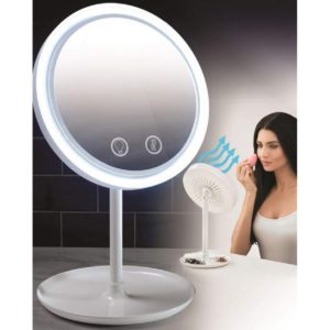 Καθρέφτης Μακιγίαζ με Μεγέθυνση 5x με Led και Ανεμιστήρα Mirror Led Fan