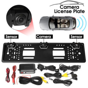 Πλαίσιο Πινακίδας Αυτοκινήτου με Κάμερα HD 170° Νυχτερινής Λήψης και Αισθητήρες Παρκαρίσματος Camera EU License Plate Night Vision Parking Sensor
