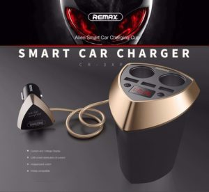Έξυπνος Φορτιστής Αυτοκινήτου 3.4A 3 θυρών USB και Aναπτήρα με Οθόνη LED Remax Smart Car Charger CR-3XP