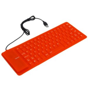 Εύκαμπτο Ενσύρματο Πληκτρολόγιο Σιλικόνης Flexible keyboard Πορτοκαλί