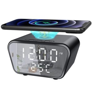 Επιτραπέζιο Ψηφιακό Ρολόι Ξυπνητήρι LED με Ασύρματη Φόρτιση Qi AY21