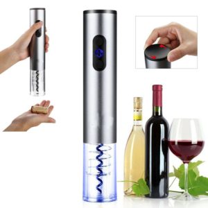 Επαναφορτιζόμενο Ηλεκτρικό Τιρμπουσόν Κρασιού Inox με LED Φωτισμό Electric Wine Opener
