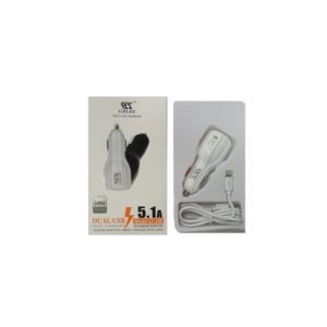 Fast Car Charger Dual USB 5.1A and iPhone 5 Cable Model:LZ-348 Blister