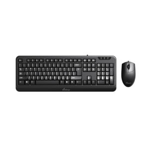 MediaRange Corded Keyboard + 3-button mouse set, Wired (Black) (MROS108-GR)