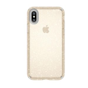 SPECK IPHONE X CASE (103132-5636) PRESIDIO CLEAR + GLITTER (CLEAR WITH GOLD GLITTER)