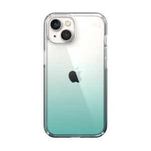 SPECK IPHONE 14 CASE (150064-9594) PRESIDIO PERFECT CLEAR OMBRE (CLEAR/FANTASY TEAL FADE)