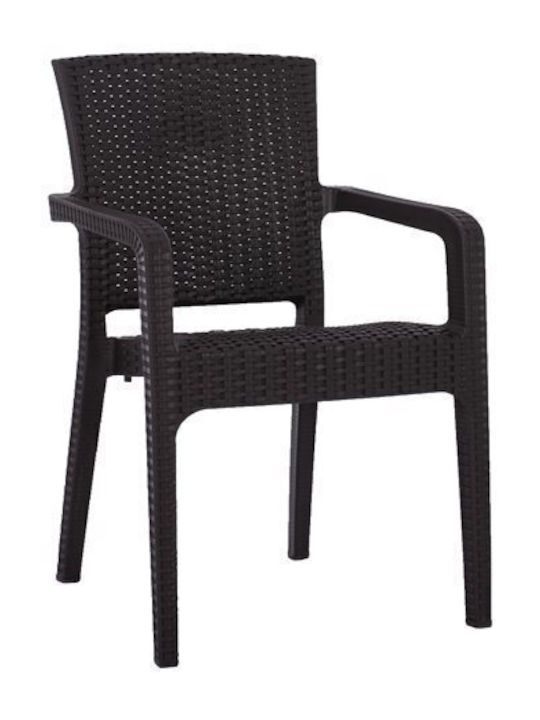 Πολυθρόνα Εξωτερικού Χώρου Πλαστική Μαύρη 47x55x86 cm (CΗ-5080-ΒL)