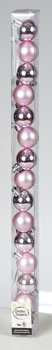 Πλαστική Μπάλα Ροζ 30 mm (set 15 τεμάχια) [ # 04.TB-3015/P ]
