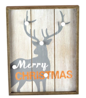 TnS Φωτιζόμενο Χριστουγεννιάτικο Διακοσμητικό Κάδρο Γκρι 28x4x3 cm (04.C-170730)