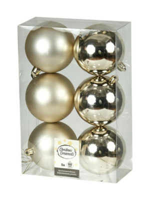 TnS Χριστουγεννιάτικες Μπάλες Πλαστικές Χρυσές 8 cm (σετ 6 τεμάχια) (04.ΤΒ-8006/CΗ)