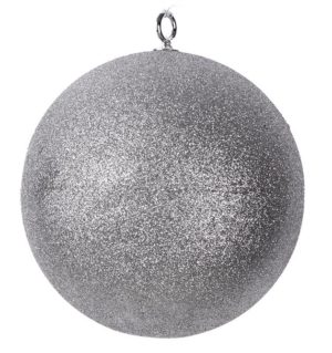 Μπάλα Decor ασημί με Gliter 20 cm (04.Β1883S-20)