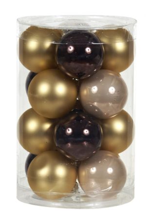 Γυάλινη Μπάλα 35 mm Καφέ Αποχρώσεις (set 16 τεμάχια) [ # GLB-3516/BROWN ]