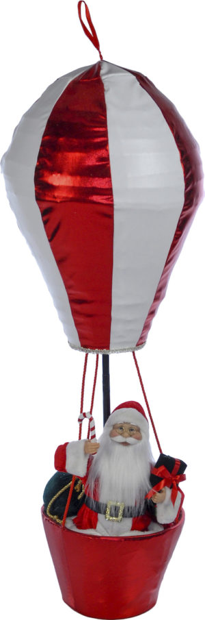 Άγιος Βασίλης με Αερόστατο 60 cm Κόκκινο - Λευκό (ΧΜΤ-9082-60)