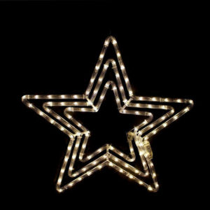Aca Χριστουγεννιάτικο Διακοσμητικó Κρεμαστό Αστέρι Φωτιζόμενο Πλαστικό Λευκό 56x56x4 cm (Χ081081231)